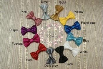 Sparkly bow, SMALL, 5 cm, Pack of 2